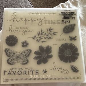 Close To My Heart Floral Sentiment Clear Stamp Set — Black